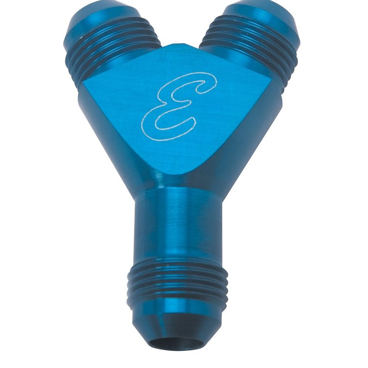 Nitrous Fittings 4AN Flare-To-Flare Y Fitting, Anodized Blue