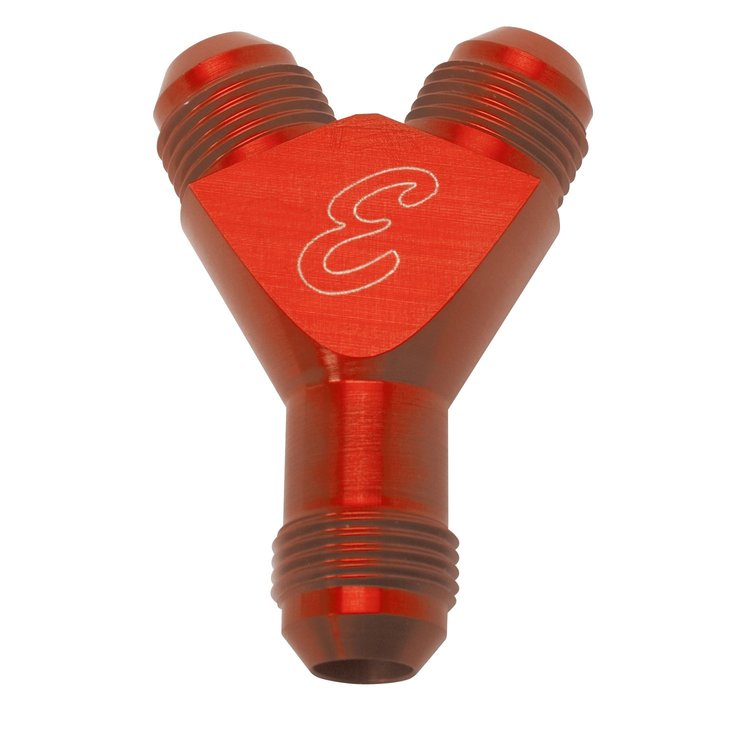 Nitrous Fittings 4AN Flare-To-Flare Y Fitting, Anodized Red
