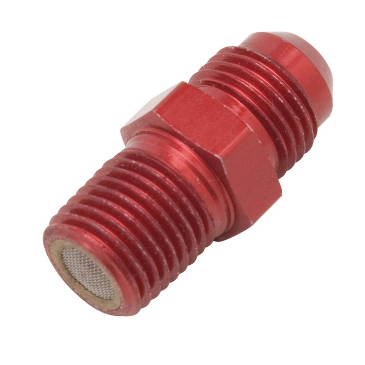 High Pressure Fuel Filter Fitting 6AN X 1/4in NPT in Red