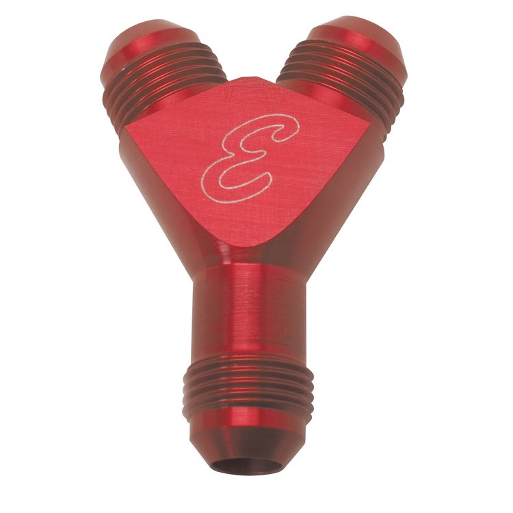 Nitrous Fittings 6AN Flare-to-Flare Y Fitting, Anodized Red
