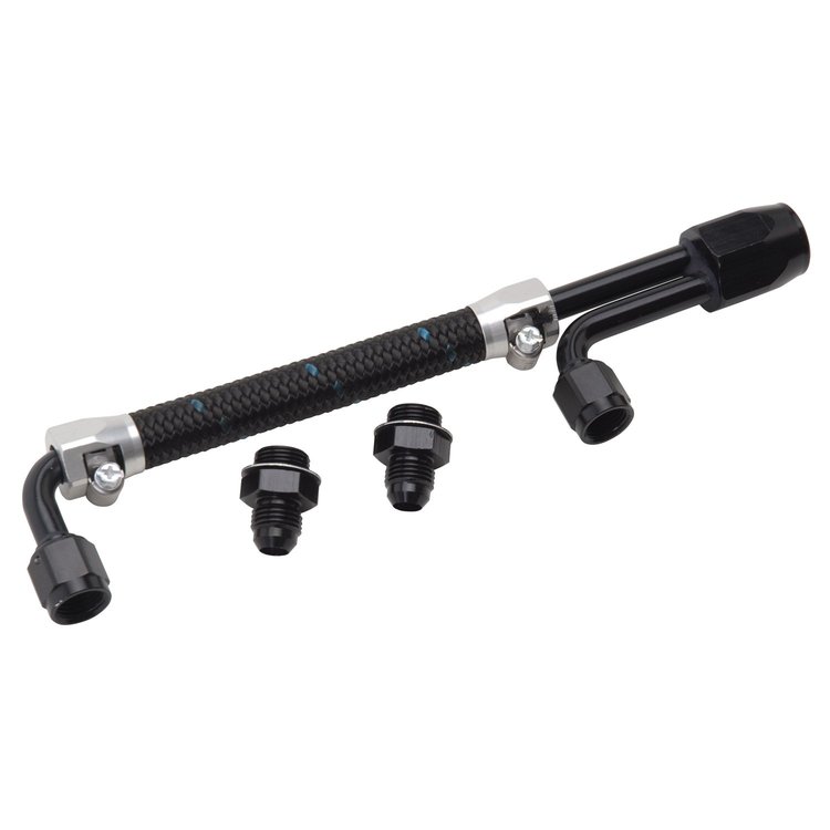 Dual-Quad Black Braided Fuel Line Kit