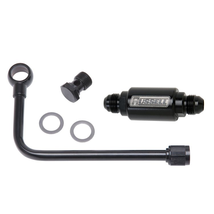 81343 Performer & Thunder Series Carburetor Black Fuel Line with Black -6 AN Fuel Filter