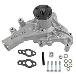 88110 Aluminum Water Pump for 1955-1965 Small-Block Chevy/90-Deg V6, Long [Satin Finish]