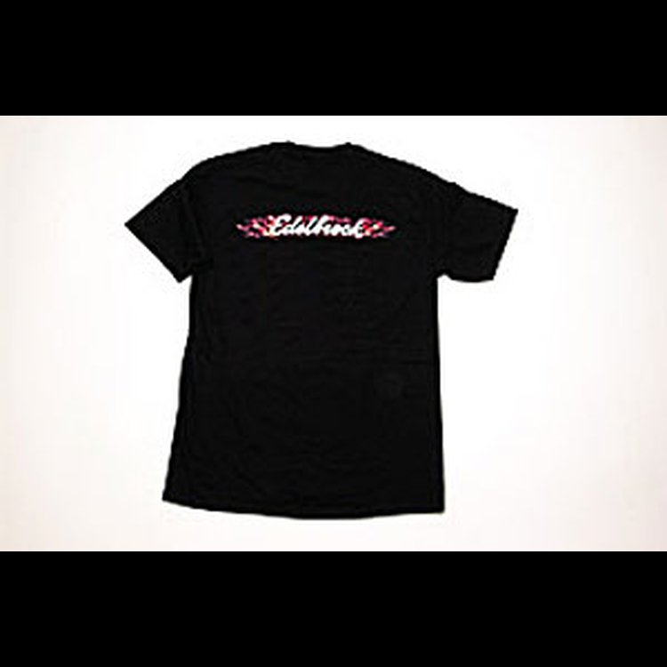 Black Tee with Edelbrock Flames Men"s XXL