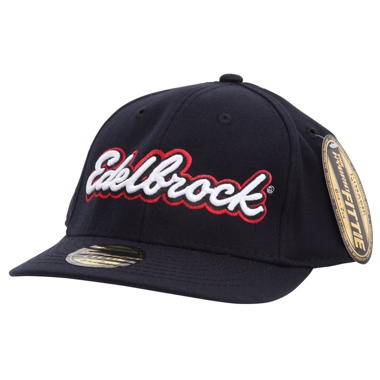 Script Logo Black Flex Fit Hat in Small/Medium Size