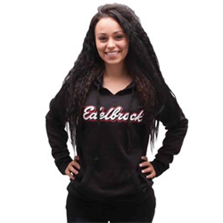 Women's Script Black Pullover Hoodie in Medium