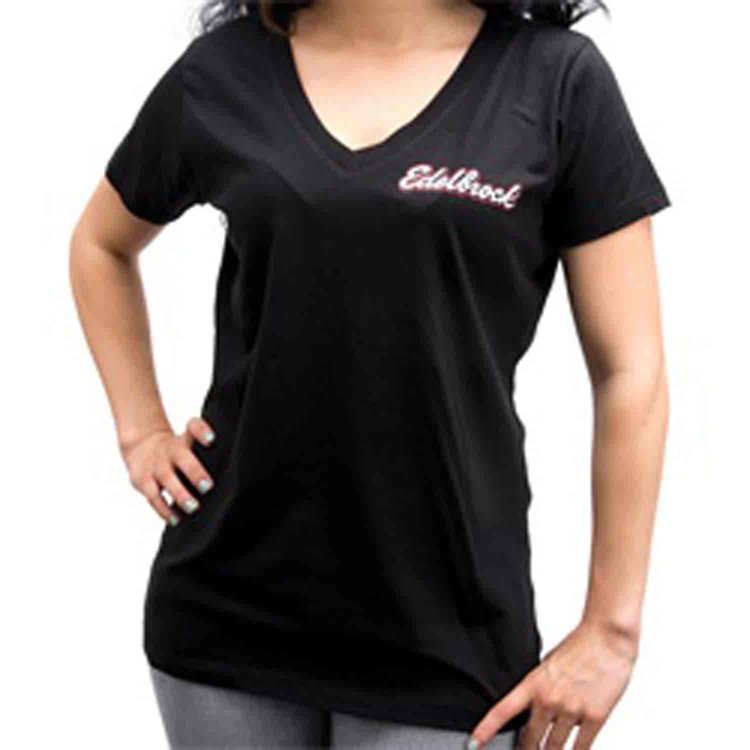 Women's Black V-Neck Tee Large