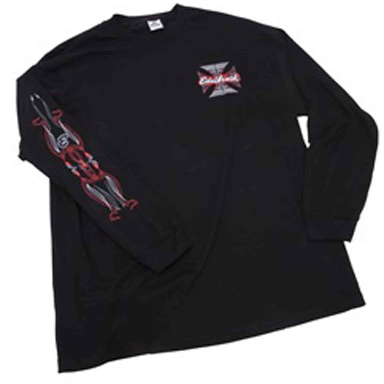 Men's Cross Logo Pinstriped Long Sleeve in Medium