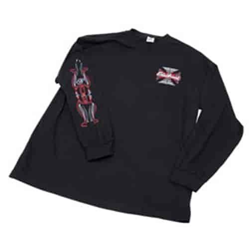 Men's Cross Logo Pinstriped Long Sleeve in XL
