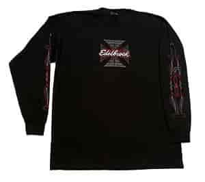 Maltese Cross Design Long Sleeve T-Shirt Men"s Large
