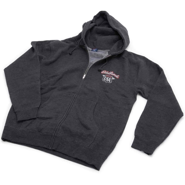 Men's USA Zip Up Charcoal Hoodie Sweatshirt in Medium