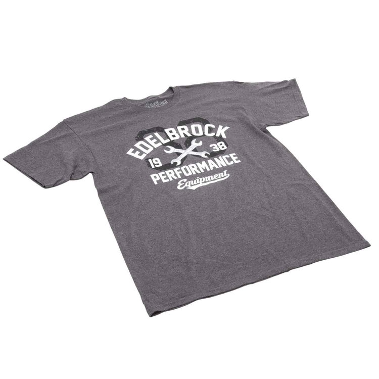 SHIRT MENS EDELBROCK PERFORMANCE CHARCOAL HEATHER L