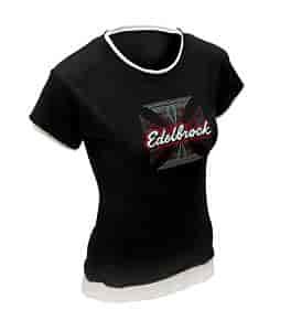 Pinstiped Maltese Cross Black Alternative Top with Red Stitching/White under