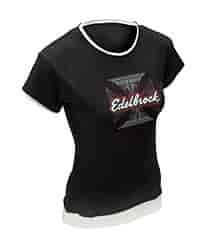 Pinstiped Maltese Cross Black Alternative Top with Red Stitching/White under