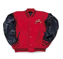 Letterman Jacket Medium Red Body with Black Sleeves