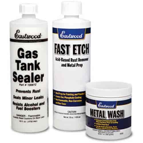 Gas Tank Sealer Kit for Motorcycles Includes: 7-Ounce Can of Metal Wash