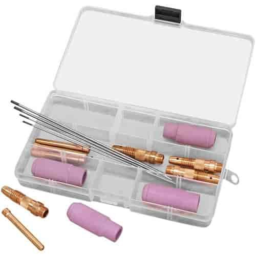 TIG Consumables Kit Includes 4 Ceramic Nozzle (2 3/8" and 2 7/16")
