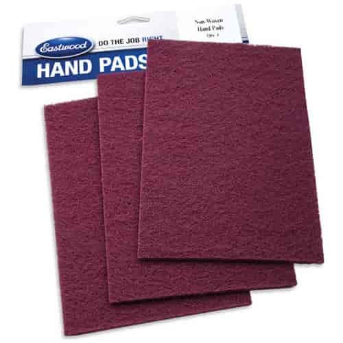 EW Contour Non Woven Hand Pads Maroon 3 Pack