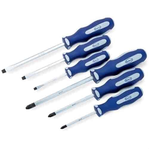 6 Piece Heavy Duty Screwdriver Set 3 Standard 3 Phillips