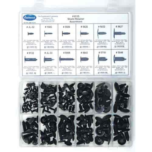 Black Nylon Retainer Assortment 168pcs