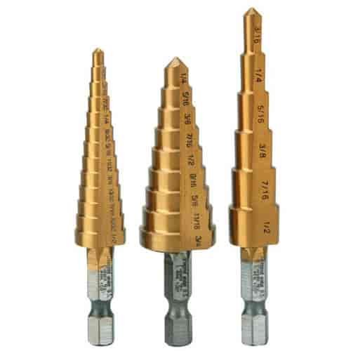 Titanium Step Drill Bit Set .125-.750in