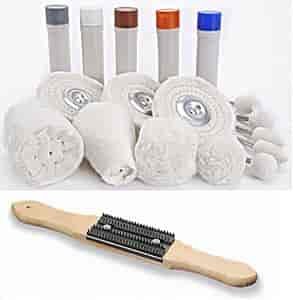 Deluxe Buffing Kit Includes: 17 Piece Buffing Kit