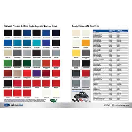 EW Branded Color Paint Chart