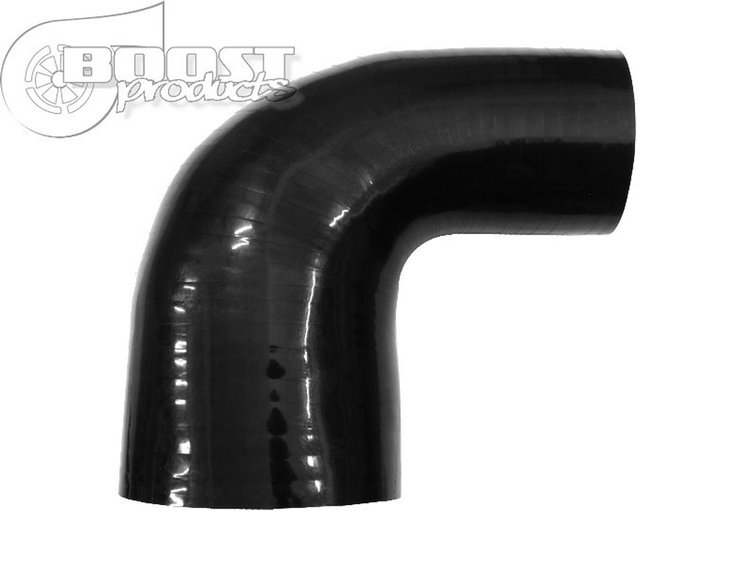 3259080076 Silicone Reducer Elbow, 90-Degrees, 80 - 76 mm (3-1/8 in. - 3 in.) I.D. [Black]