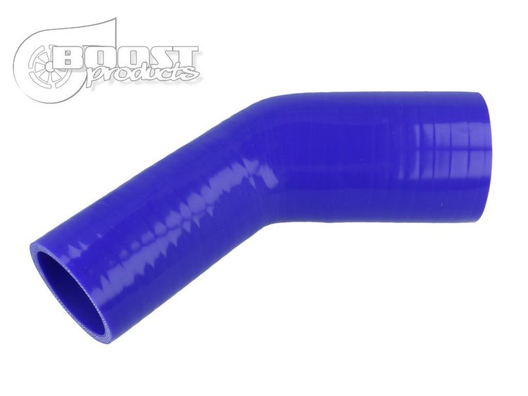 3278080060 Silicone Reducer Elbow, 45-Degrees, 80 - 60 mm (3-1/8 in. - 2-3/8 in.) I.D. [Blue]