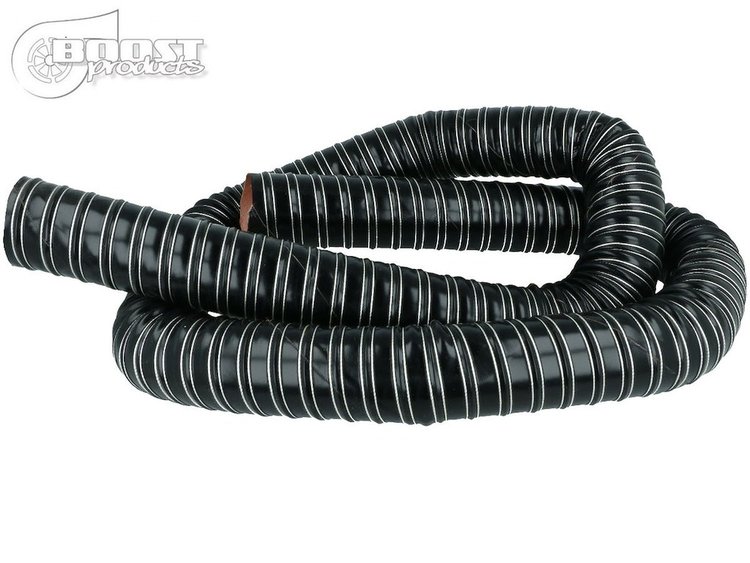 IN-KS-025-2B Silicone Air Duct Hose, 25 mm (1 in.) I.D., 2m (6 ft.) Length [Black]