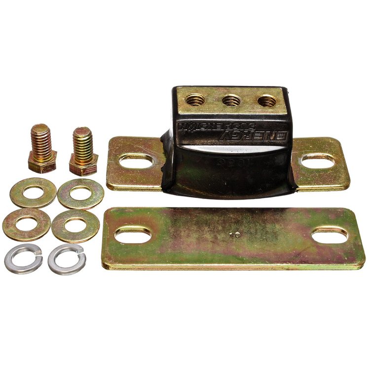 Polyurethane Transmission Mount with Zinc Finish, Gold Bracket, Black