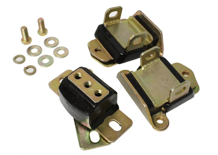 Polyurethane Engine Mount, Black, Zinc-plated Hardware