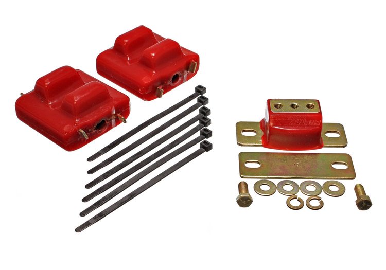 Polyurethane Engine & Transmission Mount Set, Red, Handles Higher Horsepower