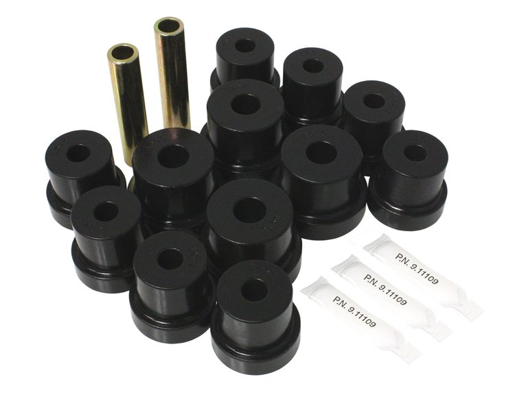 Polyurethane Rear Leaf Spring Bushing Set with Hardware, Black