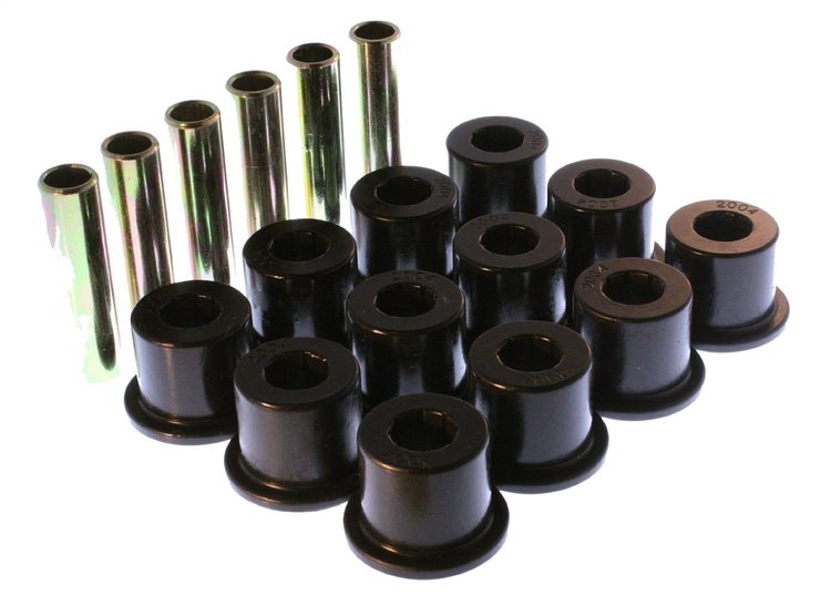 Polyurethane Rear Leaf Spring Bushing Set, 1.5 in. Main Eye, Black