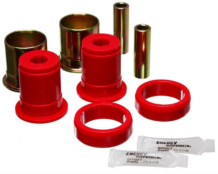 3-3198R Rear Upper Control Arm Axle Housing Bushings Fits Select 1965-1988 GM A & G-Body w/ 10-Bolt or 12-Bolt Rear Axle [Red]