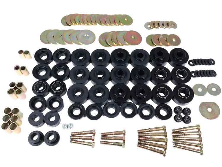 Performance Polyurethane Body Mount Set with Hardware, Black