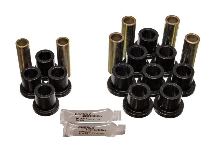 Polyurethane Leaf Spring Bushing Set, Rear, Complete Spring and Shackle Kit