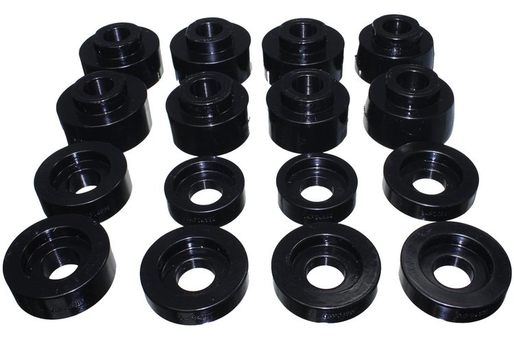 Body Mount Bushing Set 2008-2016 Ford F-Series Super Duty Truck 2/4WD Crew Cab - Black Bushings