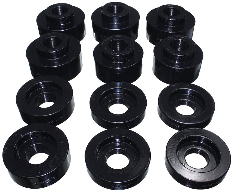 Body Mount Bushing Set 2008-2016 Ford F-Series Super Duty Truck 2/4WD Standard/Super Cab - Black Bushings