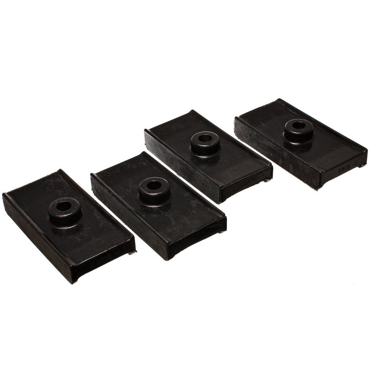 Polyurethane Rear Leaf Spring Insulator Pad, Smooth Sides, Black