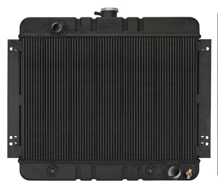 CHN540AB Black Night Rider Series Aluminum Radiator for 1962-1967 Chevy Nova, Auto Trans