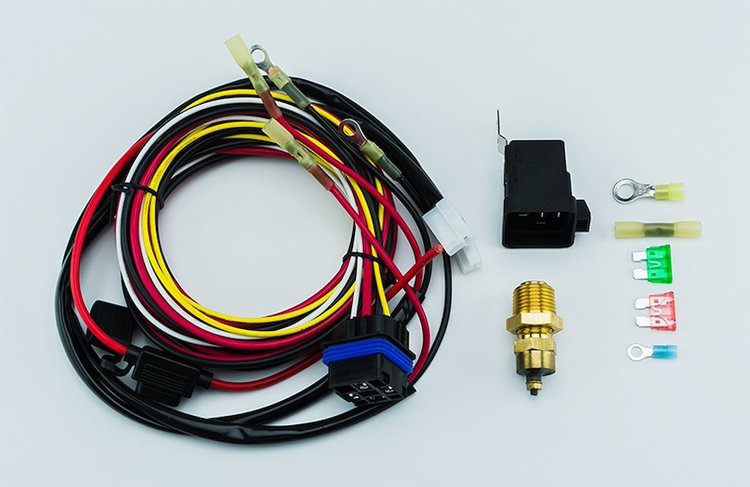 Electric Fan Relay Wiring Kit with 190-degree Thermostat Switch