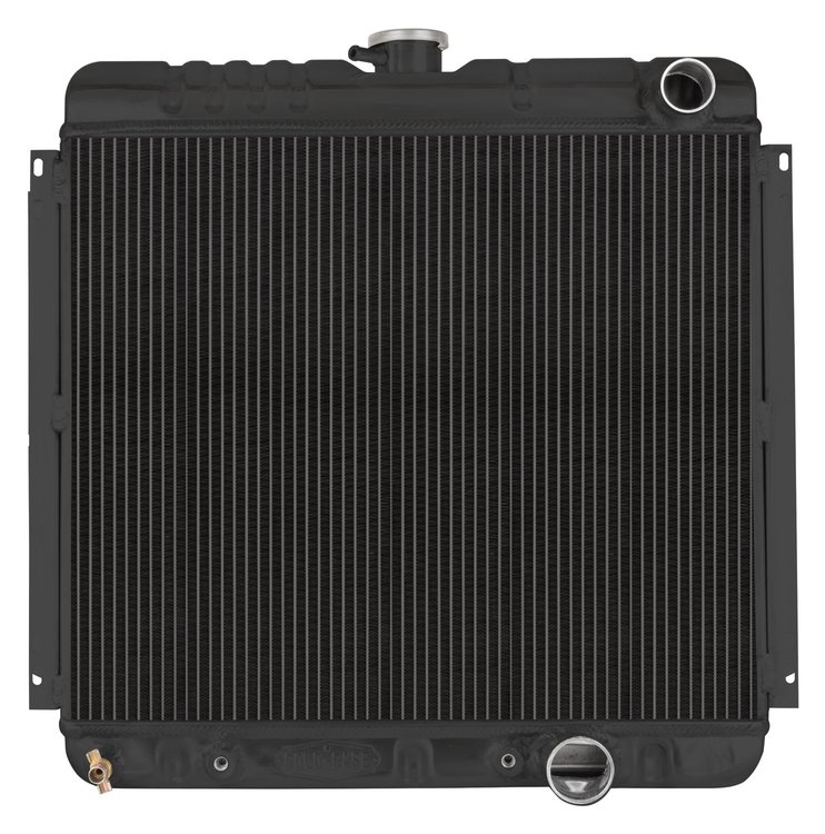 FOM561AB Black Night Rider Series Aluminum Performance Radiator for 1967-1970 Ford Mustang 289/302, Auto Trans