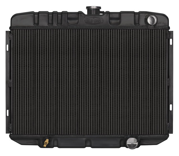 FOM587AB Black Night Rider Series Aluminum Performance Radiator for 1967-1970 Ford Mustang w/Small Block, Auto Trans