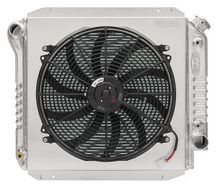 FOT574A-1K Aluminum Performance Radiator, Fan and Shroud Kit for 1966-1977 Ford Bronco