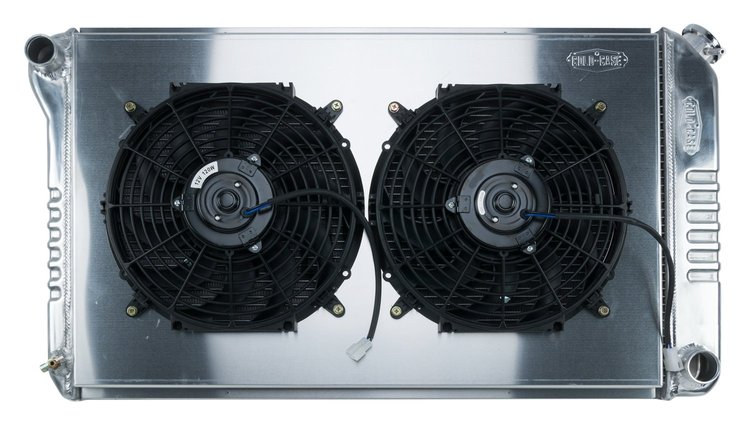 Aluminum Radiator and 14 in. Fan Kit for 1968-1977 GM A-Body, Manual Transmission
