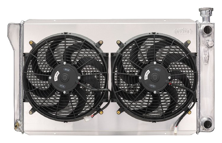 GMT580SK Aluminum Radiator Kit with Dual 14 in. Fan and Shroud for 1988-1998 Chevrolet/GMC 1500 Series Truck with LS Swap