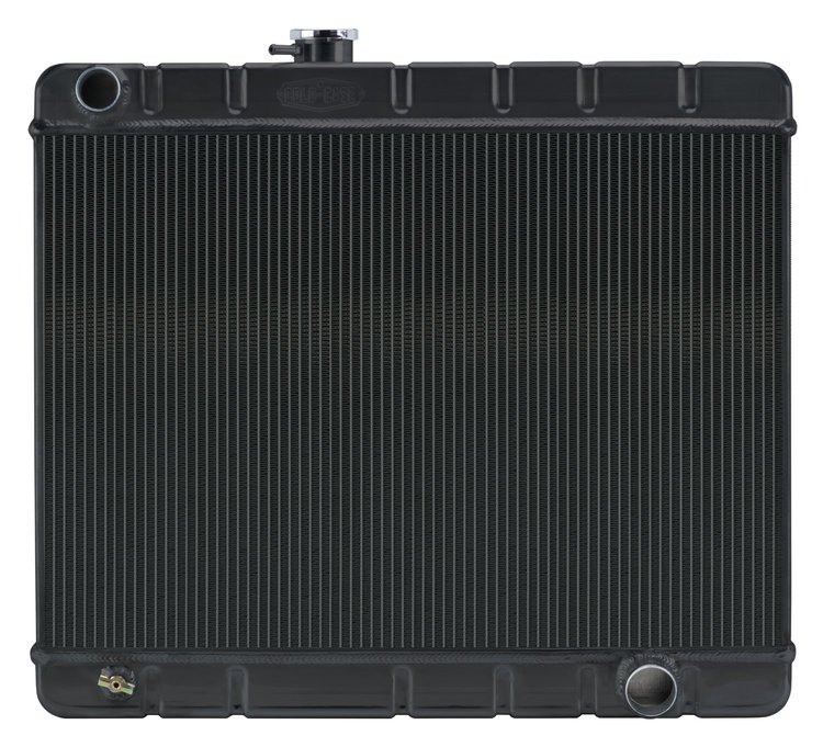 GPG34B Black Night Rider Series Aluminum Radiator for 1966-1967 Pontiac GTO w/o A/C, Manual Trans