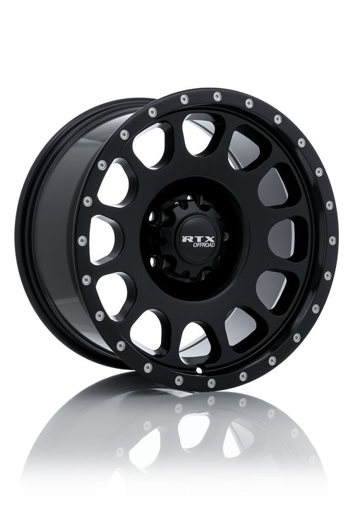082805 Off-Road Series Baja Wheel [Size: 18" x 9"] Satin Black w/ Milled Rivets Finish